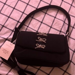 Primark Black Shoulder Bag with Silver Details